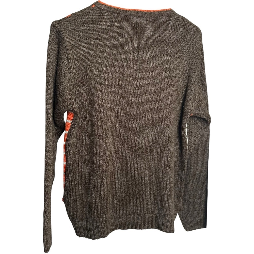 Deekay Oswal Men's Small Knit Sweater Color Block Geometric Stripes Orange - Picture 10 of 12